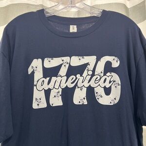 Navy Graphic Tee with 1776 America Print